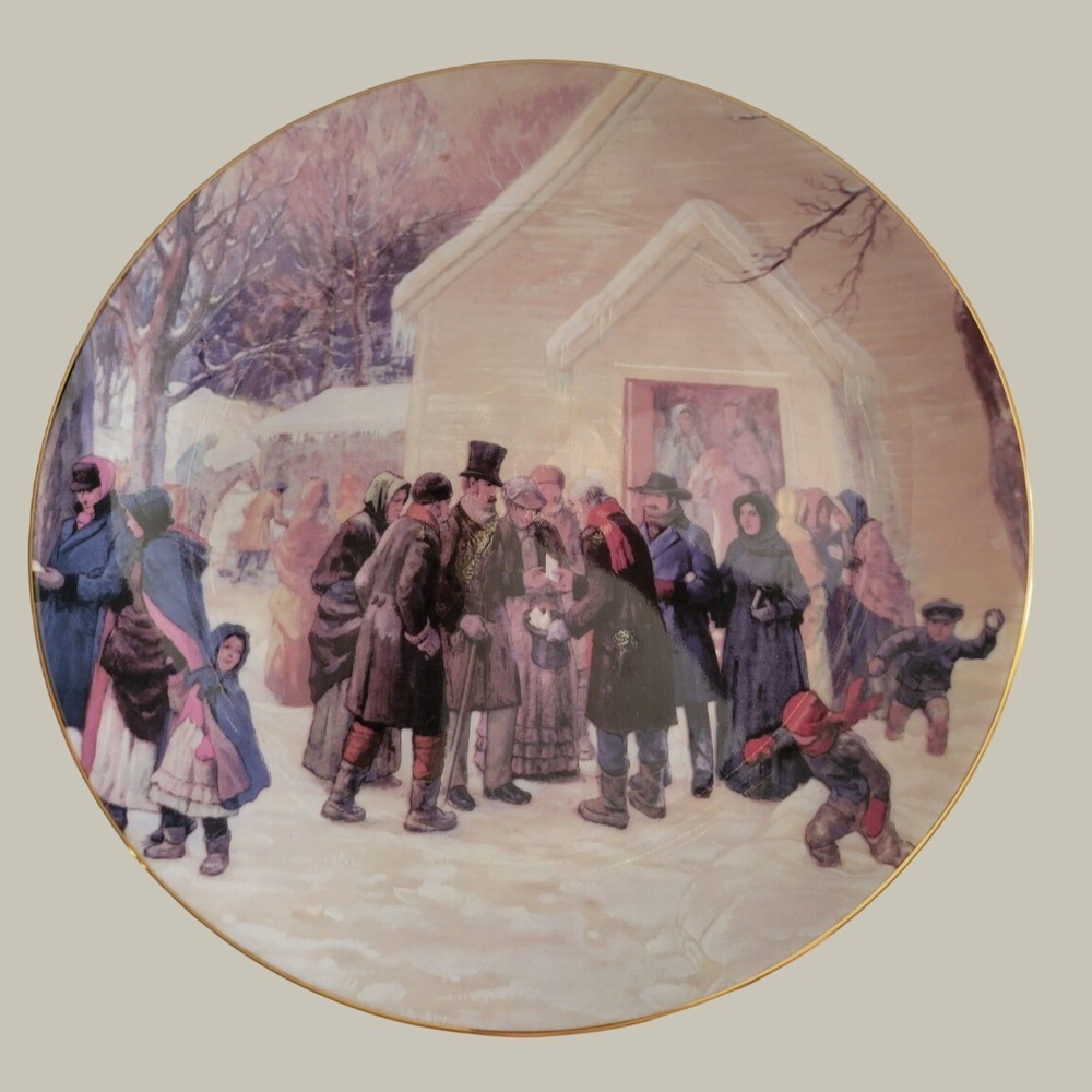 Vtg Fine China Canadian Collector Plate Postman A Sherriff Scott Winter Village
